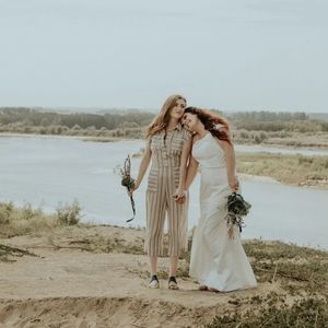 Cotton Tan & White Romper